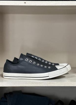 Кеды converse chuck taylor high street black leather shoes мужские новые оригинал кожа