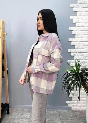 Чудова тепла рубака-сорочка в клітинку оверсай
