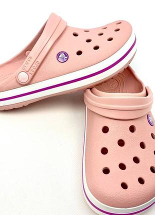 Crocs crocband кроксы крокбэнд женские розовые сабо1 фото