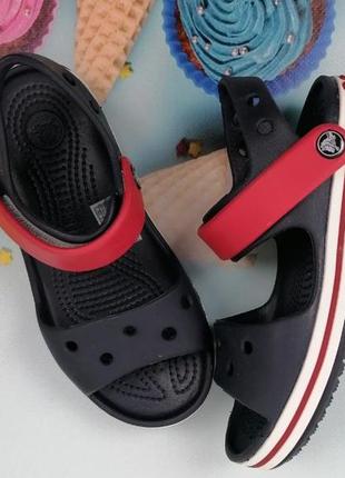 Босоніжки крокси сині crocs crocband sandal kids navy1 фото