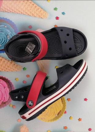 Босоніжки крокси сині crocs crocband sandal kids navy2 фото