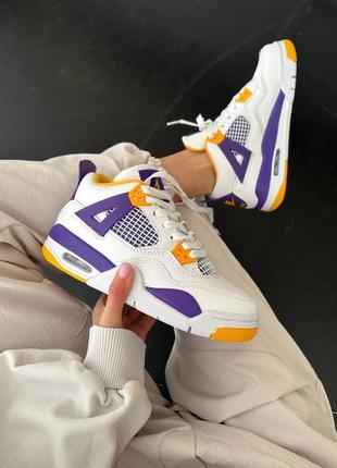 Женские кроссовки nike air jordan retro 4  « lakers »
 топ качества 🔝🔥