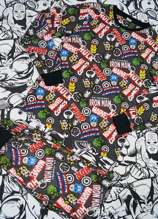 Флісова піжама з принтом супергероїв марвел marvel comics