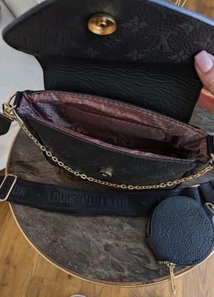 Черная маленькая женская сумочка 2 в 1 молодежная красивая мини сумка клатч кросс-боди с тиснением10 фото