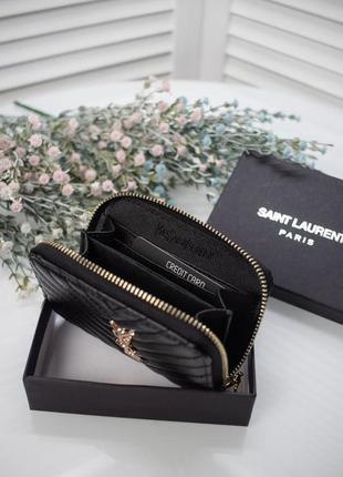 Черный женский мини кошелек на молнии, брендовый маленький молодежный кошелек портмоне из эко-кожи4 фото