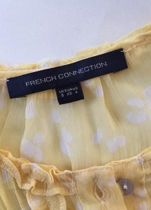 French connection, желтая блуза свободного кроя с рюшами, ростмер с,м2 фото