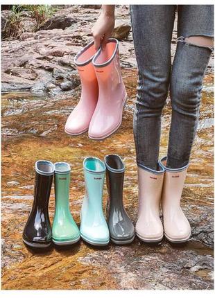 Гумові чоботи для жінок 4 кольори новинка2 фото