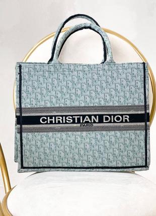 Стильна шоппер сумка текстиль christian dior3 фото