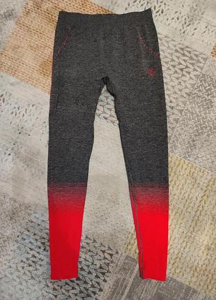 Серые бесшовные лосины леггинсы тайтсы с градиентом