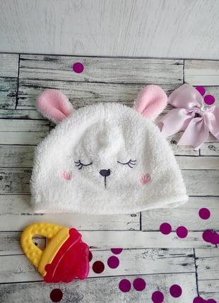 Шапочка заяц с ушками на  3 месяца 41 см