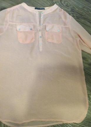 Персиковая рубашка блузка2 фото