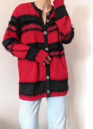 Винтажный кардиган красный свитер kris casia кардиган винтаж свитер джемпер пуловер реглан лонгслив кофта с пуговицами свитер винтажный1 фото