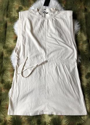 Сукня футболка кремового  кольору nasty gal р.105 фото