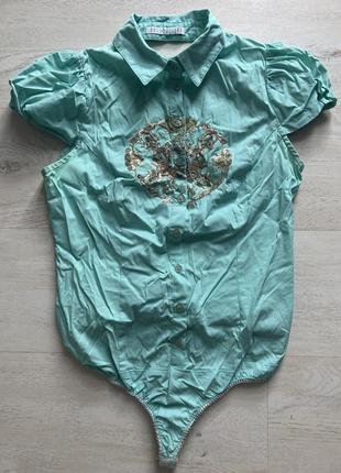 Боді рубашка з відкритою спинкою rosso disera s xs блуза футболка