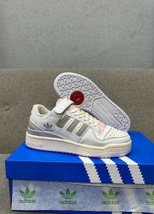Жіночі кросівки adidas forum low white pink new😍❤️