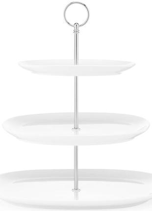 Фруктовница 3 яруса ardesto 32x32 см фарфоровая - фруктовницы, конфетницы