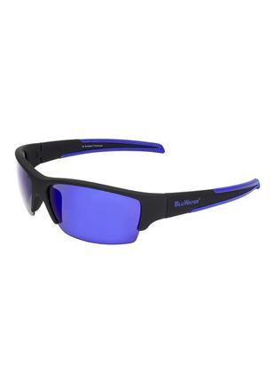 Очки поляризационные bluwater daytona-2 polarized (g-tech™ blue), синие зеркальные в чёрно-голубой оправе