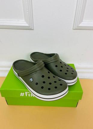 Сабо крокс для чоловіків crocs crocband оливкові купити