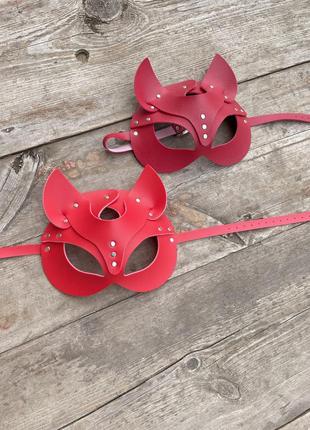 Маска кішечка червоний