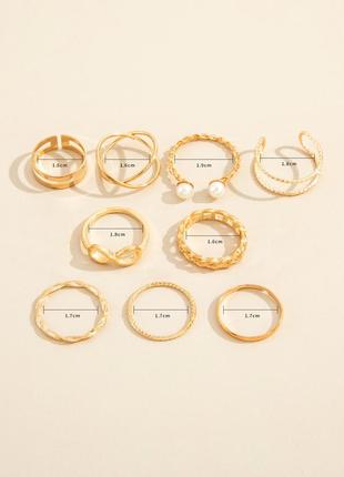 Набор женских колец, в цвете золото, бижутерия, перстень / fs-17342 фото