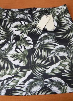 Яркая юбка тропический принт1 фото