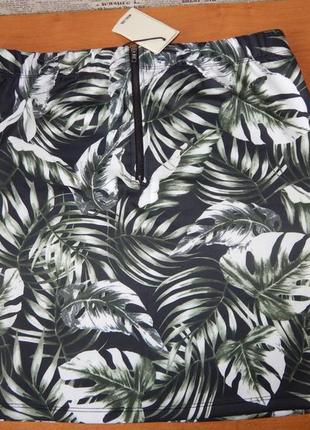 Яркая юбка тропический принт2 фото