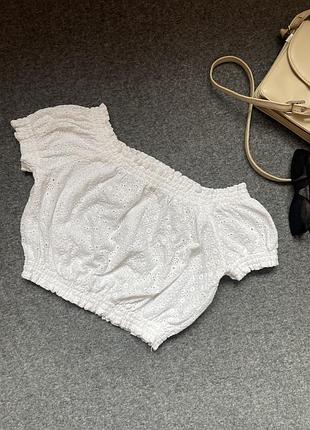 Білосніжний топ з прошви від h&m
