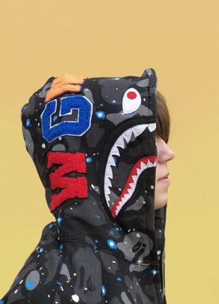 Худи в стиле bape space camo shark