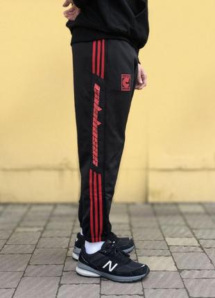 Брюки в стиле adidas yeezy calabasas red black