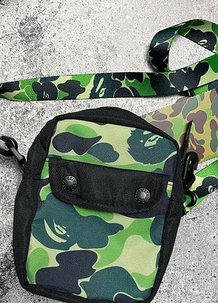 Мессенджер bape / сумка бейп / зеленая / оригинал / борсетка