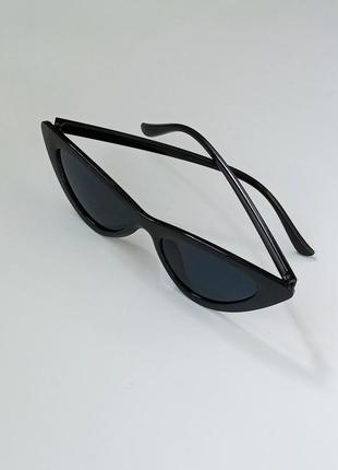 Черные солнцезащитные очки-лисички, очки винтаж4 фото