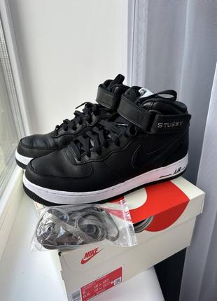 Мужские кроссовки nike Inch x Swoosh air force 1 07 mid sp black2 фото