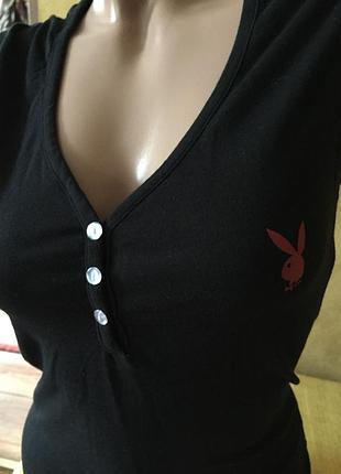Стильная чёрная майка playboy туника