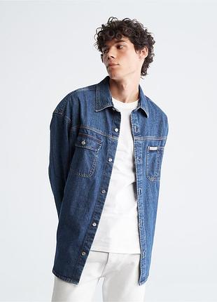 Calvin klein джинсовая рубашка(ck denim workshirt oversiz) c америки м,l