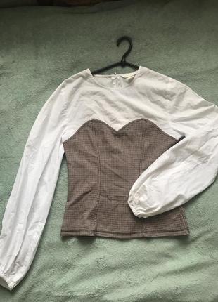 Блуза з тканевим корестом h&m