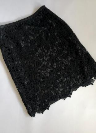Розкішна чорна спідниця з мереживом 🖤1 фото