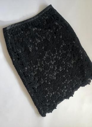 Розкішна чорна спідниця з мереживом 🖤2 фото