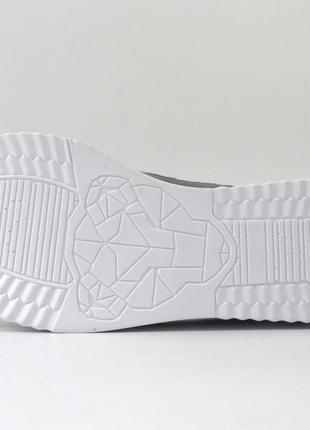 Серо белые кроссовки кожаные кеды женская обувь больших размеров 40-44 cosmo shoes ada rumiya grey bs10 фото