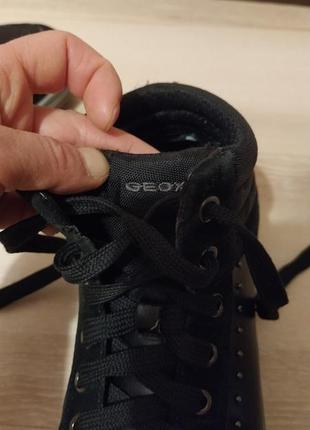 Кожаные высокие кроссовки сникерсы geox 37р.24см9 фото