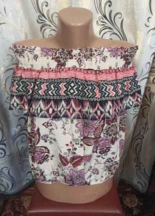 Симпатичний топ з віскози з рослинним принтом new look