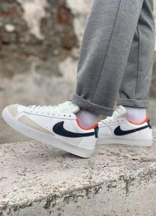 Чоловічі кросівки nike blazer low white black orange