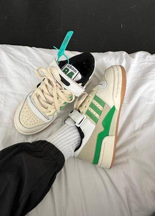 Жіночі кросівки adidas forum 84 low beige green black / smb6 фото