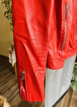 Куртка эко кожа косуха красная aftf basic8 фото