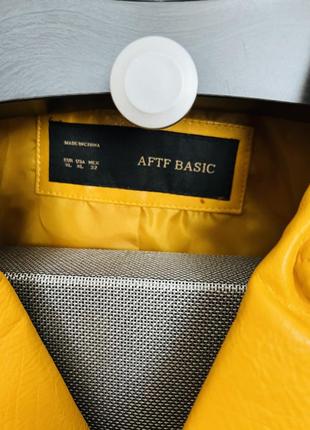 Куртка эко кожа косуха жёлтая фирма aftf basic.7 фото