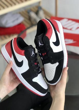 Женские кроссовки Air jordan 1 high og bordeaux gs low white black red 37-38-41
