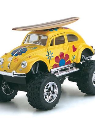 Машинка volkswagen beetle big wheel surf, металева, відкриваються двері, kt5057wfbs1