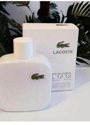 Чоловіча туалетна вода masculino lacoste eau de l.12.12 blanc парфум, чоловічі білі парфуми лакоста бланк