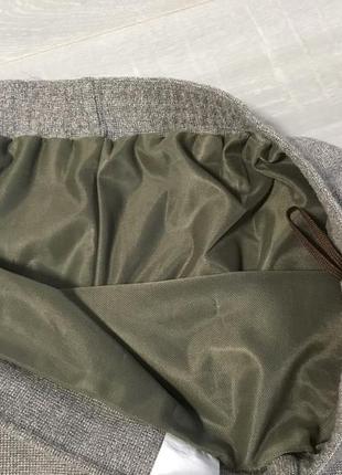 Длинная серая юбка из плотного трикотажного полотна6 фото