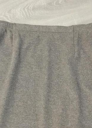 Длинная серая юбка из плотного трикотажного полотна4 фото