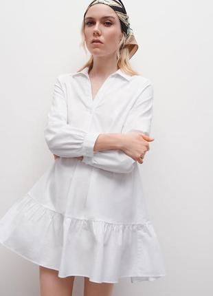 Сукня сорочка ярусна - міні zara котон